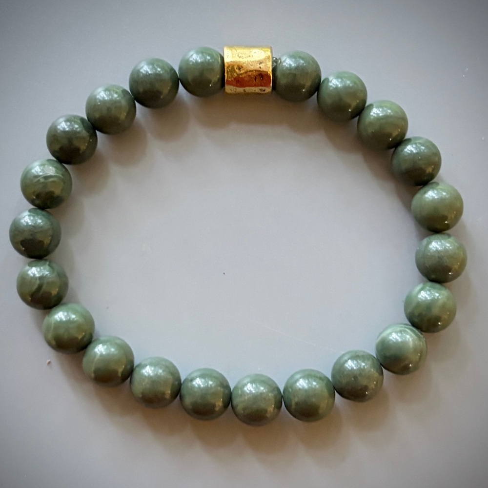 Green Agate Handcrafted Bead Bracelet